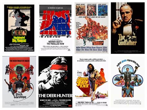 64 Vintage 70s Movie Posters Retro Classic Cinema Wall Art Bundle ...