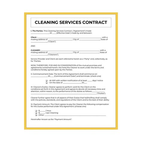 Cleaning Service Agreement Template