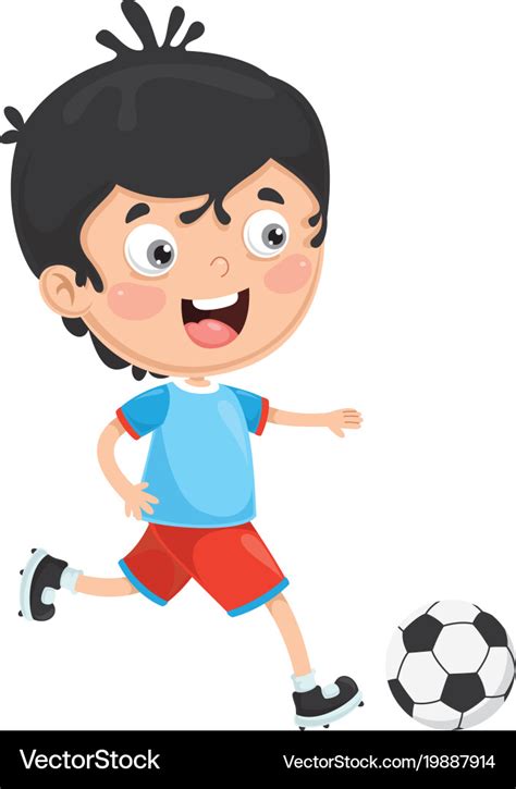 Kid Playing Football Royalty Free Vector Image