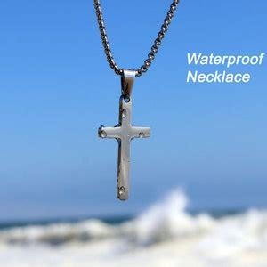 Silver Cross Necklace, Men's Cross Necklace, Personalized Necklace ...