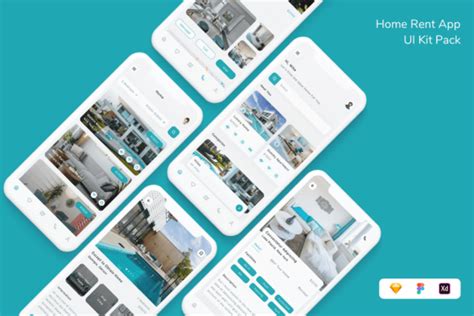 Home Rent App Ui Kit Pack Graphic By Betush Creative Fabrica