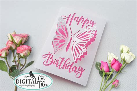 Pop Up Butterfly Birthday Card Svg Graphic By Cornelia Creative Fabrica