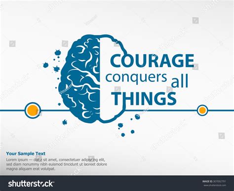 Inspirational Motivational Quote On Brain Background Stock Vector