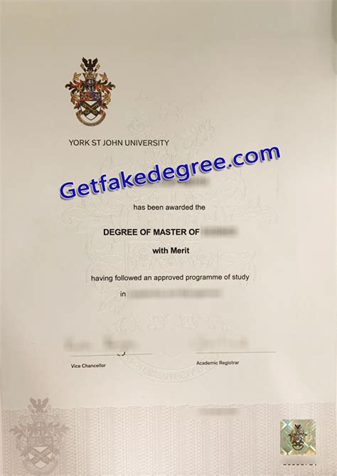 Custom Recently York St John University Certificate - Buy Fake High School and University ...