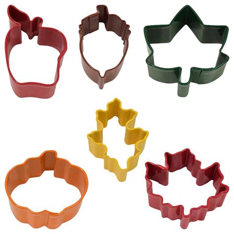 Mini Autumn Leaf Cookie Cutter Set 6 Color Pieces R M International