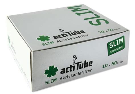 500 Stück actiTube Aktivkohlefilter Slim 7 mm Kohlefilter 10 x 50 Stück