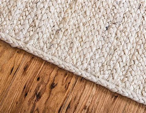 Off White Natural Handmade Jute Area Rug Solid Custom Rug Etsy