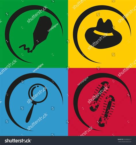 Detective Clipart Set Flat Style Stock Vector (Royalty Free) 332065217 ...