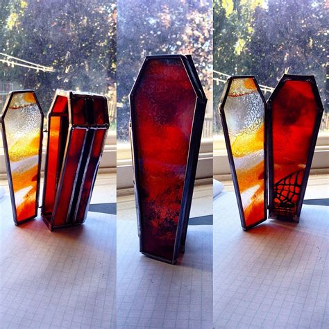 Large Stained Glass Coffin Boxes 4 Glass Coffin Glass Boxes Stained Glass