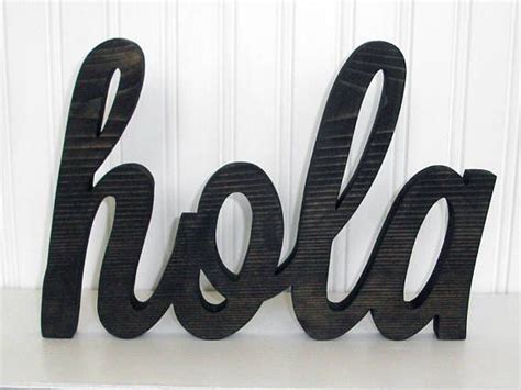 hola Wood Word Sign Handmade Wood Sign Stained hola Sign | Handmade ...