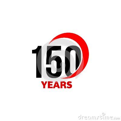 150th Anniversary Abstract Vector Logo One Hundred Fifty Happy