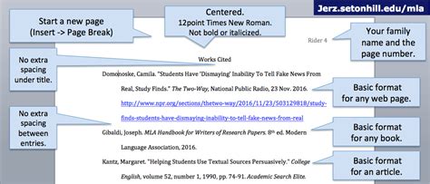 Mla Works Cited Page 8th Edition 2016 Update Jerzs Literacy Weblog