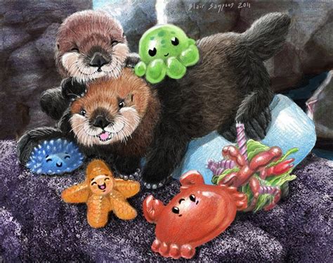 Coco And Jet Baby Sea Otters Artwork By Psithyrus On Deviantart