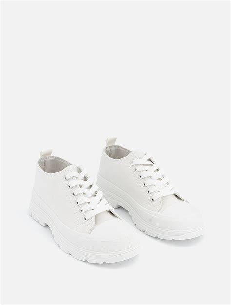 Shop Woolworths White Chunky Canvas Sneakers For Women From Za