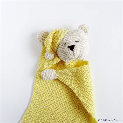 Teddy Bear Lovey Blanket Pattern Pdf Knit Baby Lovey Security Etsy Uk