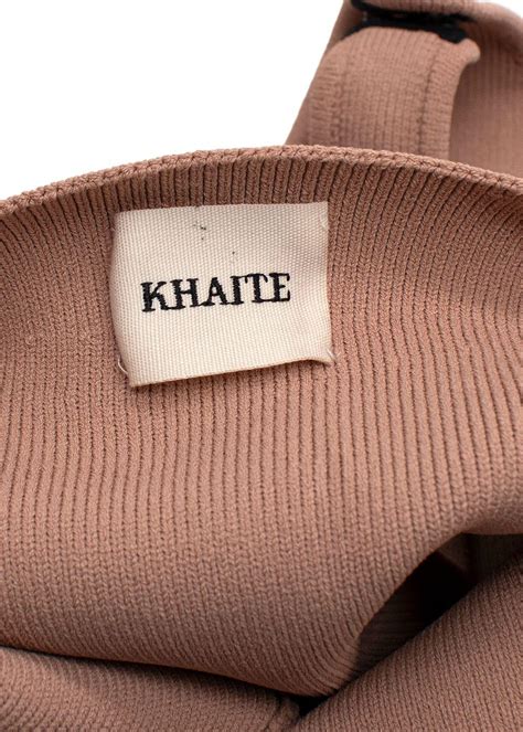 Khaite Ribbed Stretch Knit Nude Halterneck Bodysuit XS Hardly Ever