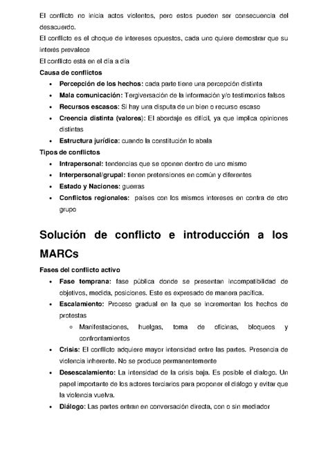 Teor A Del Conflicto Y Mecanismos De Soluciones El Conflicto No