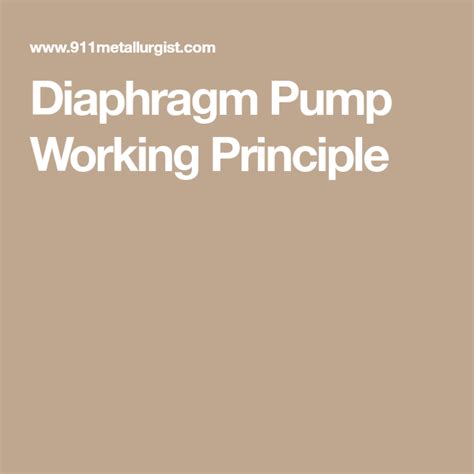 Diaphragm Pump Working Principle | Diaphragm pump, Principles, Pumps