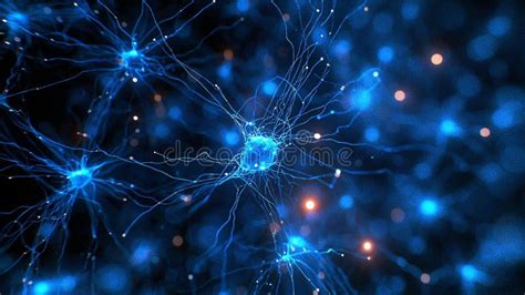Blue neuron cell network stock illustration. Illustration of neural ...