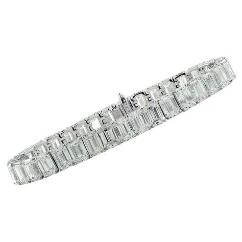 Gia Certified Carat Emerald Cut Tennis Bracelet For Sale At