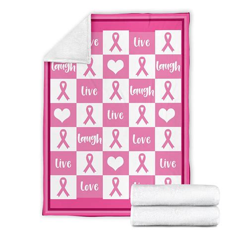 Breast Cancer Fleece Blanket Live Love Laugh Cancer Blanket Etsy Canada