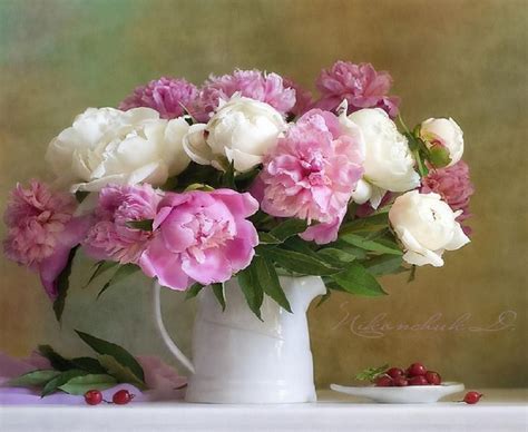 пионы в вазе фото - Поиск в Google | Real touch flowers, Flower ...