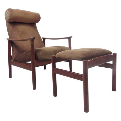 Mid Century Modern Danish Lounge Chair And Ottoman For Sale At 1stdibs