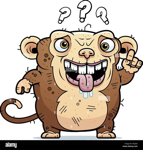 A cartoon illustration of an ugly monkey looking confused Stock Vector ...