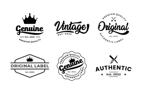 Set of premium quality label logo design. Vintage label template ...