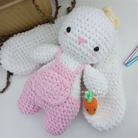 Crochet Bunny In Overalls Amigurumi Rabbit Plush Crochet Etsy