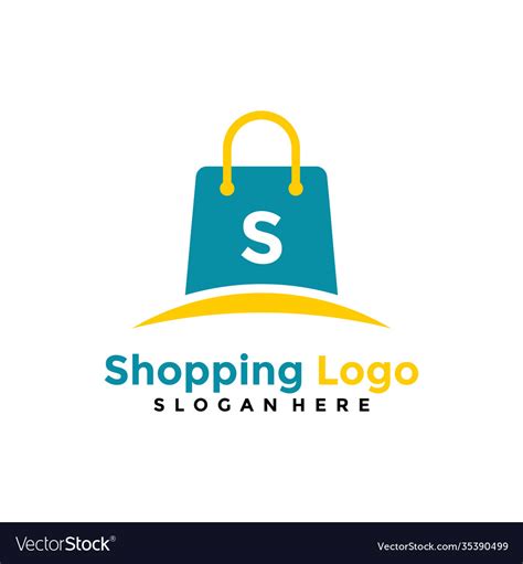 Shopping logo template for business online shop Vector Image