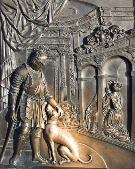 Bronze Relief Below The Statue Of St John Of Nepomuk In Detail On