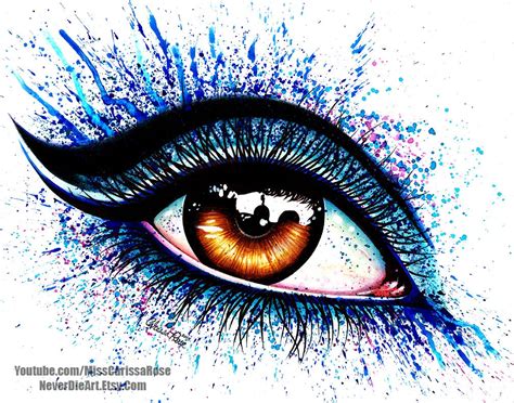 Signed Art Print Colorful Eye 2 Painting Pop Art Makeup 5x7