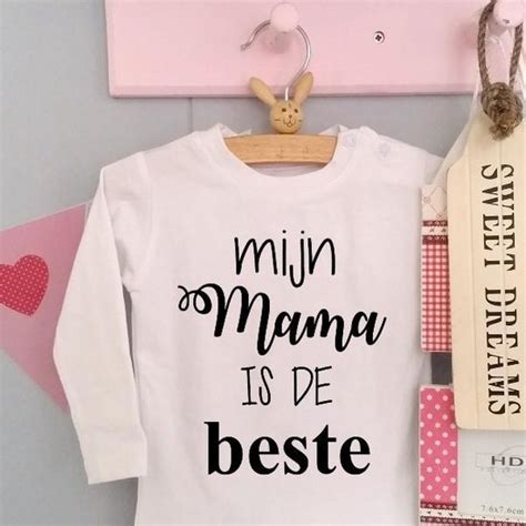 Baby Rompertje Met Tekst Mijn Mama Is De Beste Lange Mouw Wit