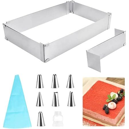 Ottymo Mousse Ring Mould Adjustable Cake Tins Rectangular Baking Frame