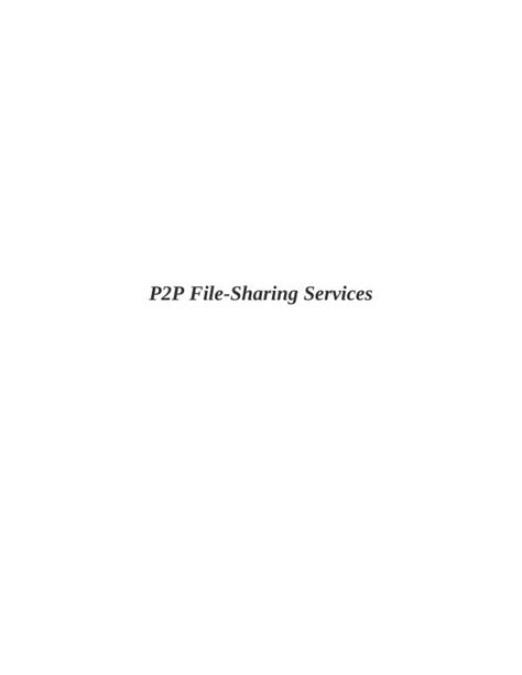 Pdf Peer To Peer P2p File Sharing System