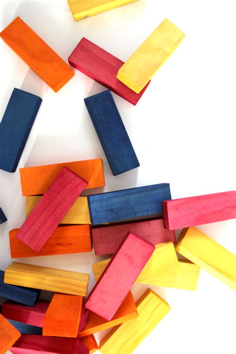 Diy Colorful Jenga Blocks Turning It Home