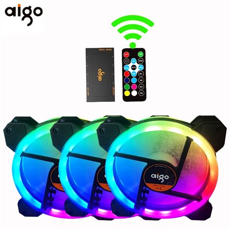 Aigo Dr Pcs Computer Case Pc Cooling Fan Rgb Adjust Led Double Halo