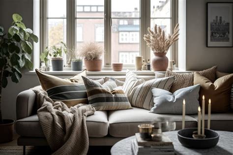 Modern Scandinavian Living Room Interior D Render Generative Ai