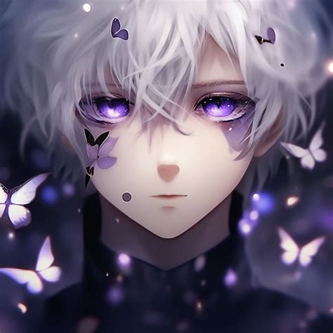 Anime Boys With White Hair And Purple Eyes