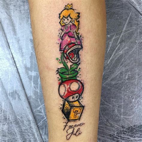 Tattoos Princess Peach Mario Tattoo Gamer Tattoos Cute Tattoos