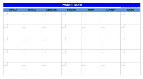 Blank Calendar Template No Dates | Example Calendar Printable