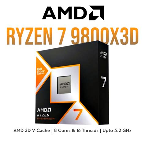 Cpu ซีพียู Amd Ryzen 7 9800x3d 8c 16t 4 7 5 2ghz Amd Socket Am5 ซีพียูเกมมิ่ง ประสิทธิภาพ