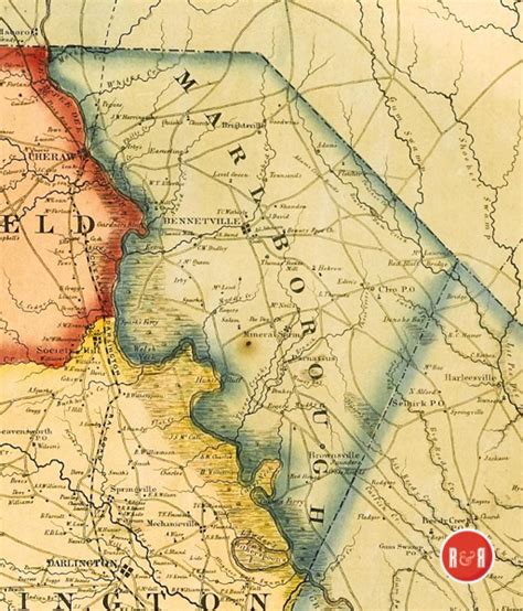 Coltons 1854 Map Of Marlboro County Marlboro County