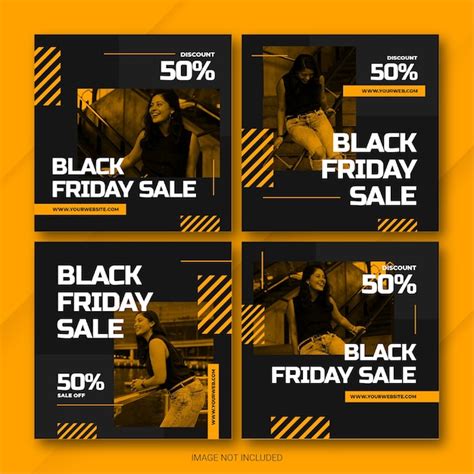 Premium Psd Black Friday Campaign Instagram Post Bundle Template