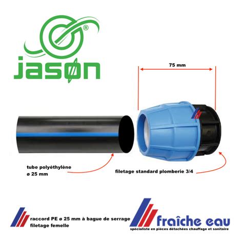 raccord à visser JASON 25 mm filetage 3 4 femelle en polypropylène pour