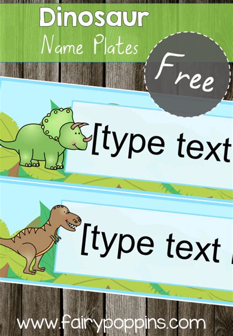 Freedinosaurnameplates Fairypoppins Preschool Classroom Themes Preschool Names Dinosaur