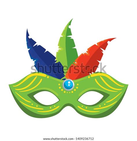 Carnival Mask Feathers Vector Illustration Stock Vector Royalty Free