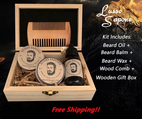 Personalized T For Him Beard Kit Beard Oil Beard Balm Etsy