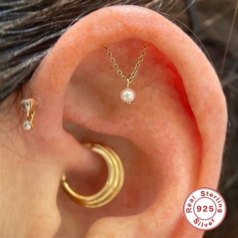 16g Hidden Helix Chain Earring Helix Piercing Earring Helix Earring